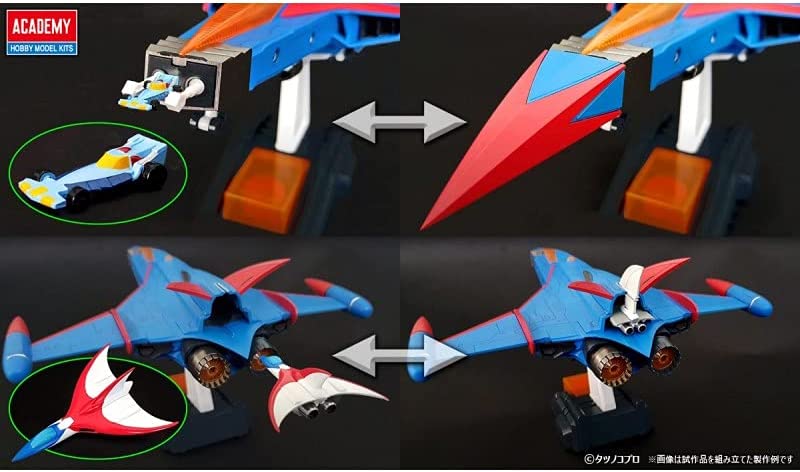 Science Ninja Team Academy 15792 Gatchaman God Phoenix – Édition MCP Colorisée, Kit Maquette Avion + 4 Véhicules G-Mecha, Sans Peinture